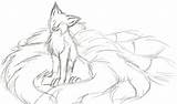 Kitsune Coloring Sketch sketch template