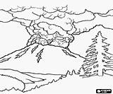 Eruption Volcano Coloring Landscapes Natural Pages Oncoloring sketch template