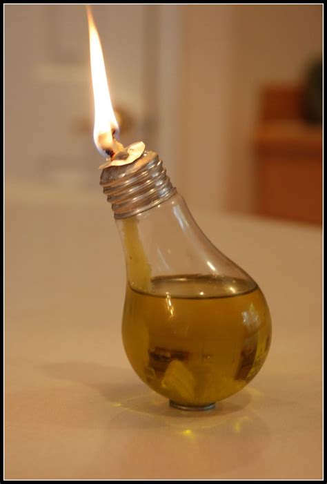homemade serenity   light bulb oil lamp