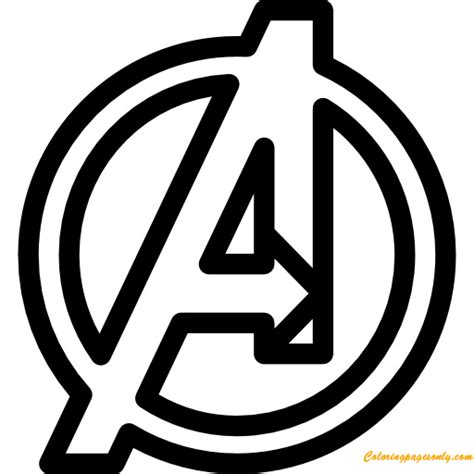 avengers symbol coloring page  printable coloring pages