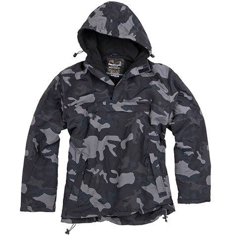 surplus windbreaker tactical military mens jacket rain hooded cover black camo ebay