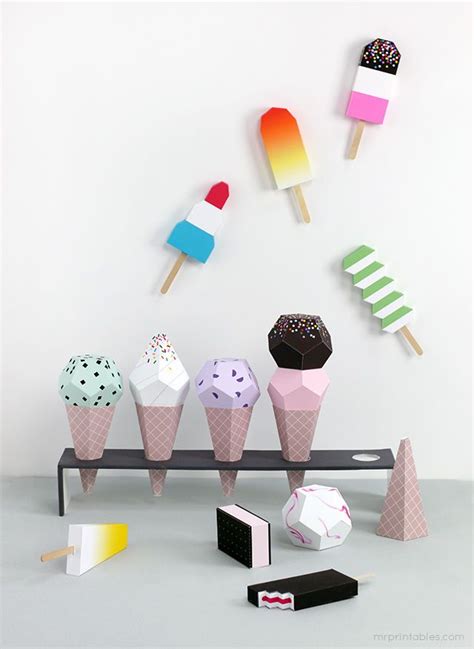 paper ice cream playsets diy ice cream paper crafts paper toys