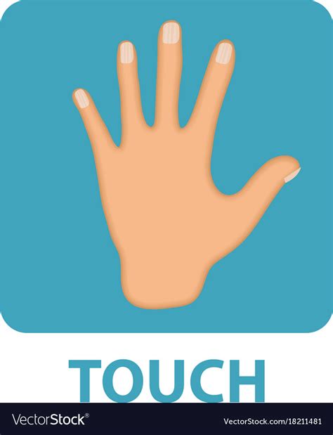 sense  touch icon flat style hand isolated vector image