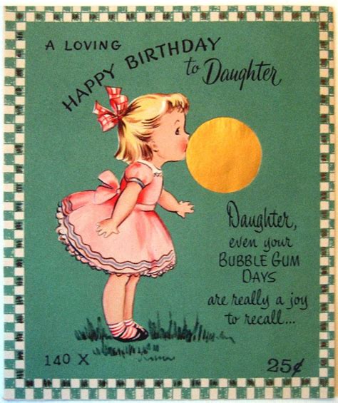 Vintage Birthday Card A Loving Happy Birthday To Daughter Unused