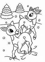 Rudolph Coloring Pages Reindeer Christmas Kids Sheets Printable Santa Red Nosed Cute Para Colorir Colouring Print Deer Disney Drawing Book sketch template