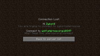 connection lost server aternos community