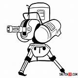 Fallout Turret Draw Drawing Games Automated Sketchok sketch template