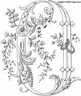 Coloring Pages Letter Monogram Alphabet Embroidery Illuminated Magic Flower Letters Alphabets Decorated Monograms Flowered Calligraphy sketch template