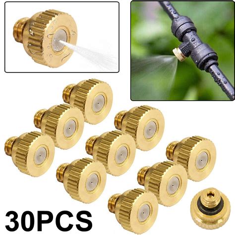 pcs brass misting nozzles atomizing spray mister nozzle  cooling
