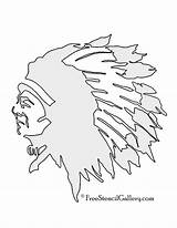 Native American Stencil Chief Freestencilgallery sketch template