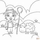 Coloring Sheep Shepherd Pages Printable Supercoloring Drawing sketch template