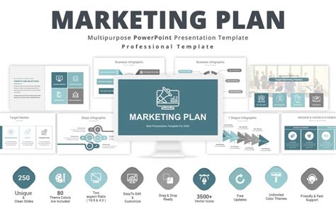 marketing plan powerpoint template  templatemonster