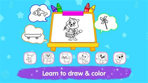kids drawing coloring games  android