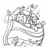 Ark Coloring Animals Noah Noahs Smiling Surfnetkids Pages sketch template