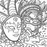Gras Mardi Coloring Pages Masks Printable Kids sketch template