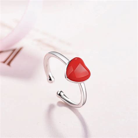 silver red heart ring tudor house gallery