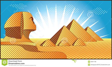 Egyptian Pyramids At Giza Stock Vector Illustration Of