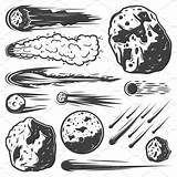 Meteors Asteroids Comets Meteor Different Astroid Comet Meteorito Meteorite Meteorites Doodle sketch template