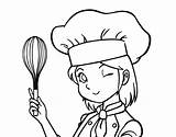 Coloring Chef Girl Pages Cook Coloringcrew Cooks Comments sketch template