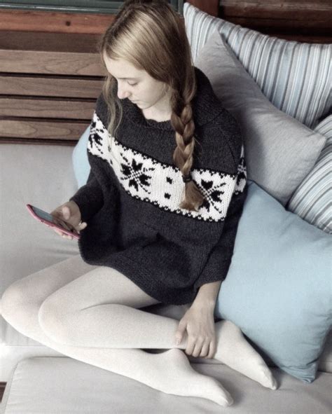 knitted wool sweater and white wool tights tumblr pics