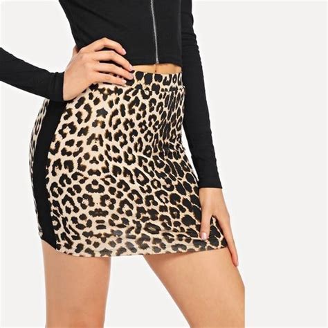 bolcom fashionidea mooie mini rok met panter print zachte stretch stof maat  size xs