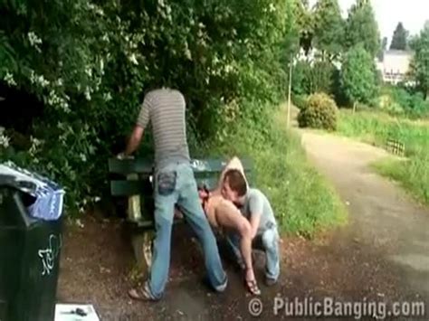 teen threesome public sex in public park in broad daylight porn video