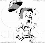 Scared Boy Clipart Running Cartoon Safari Coloring Drawing Outlined Vector Cory Thoman Getdrawings Person Regarding Notes sketch template