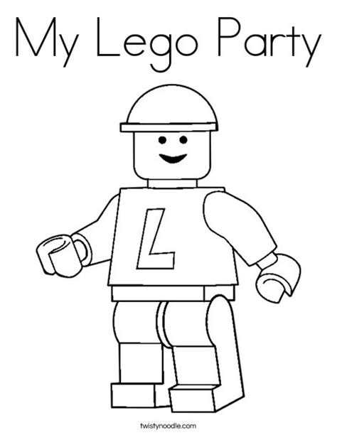 lego party coloring page twisty noodle