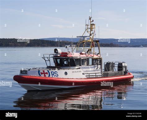 rescue boat belonging   norwegian society  sea rescue  stock photo  alamy
