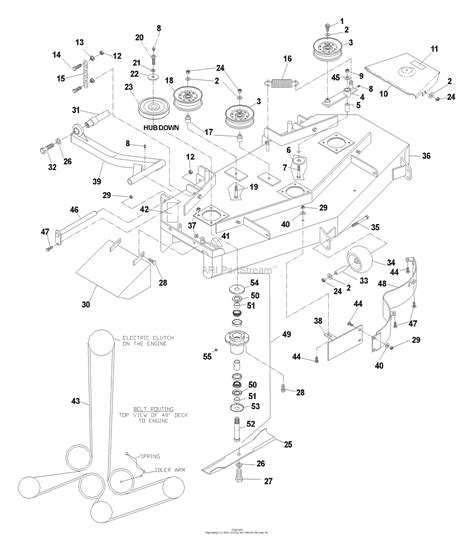 husqvarna iz  skaa  sn     parts diagram  deck assembly