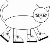 Pete Cat Coloring Clipart Cut Color Pattern Shoes Printables Book Eyes Children Preschool Cats Pages Clip Craft Silhouette School Activities sketch template