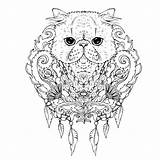Cat Tattoo Sketch Abstract Animal Doodle Head Stock Illustration Outlines Vector Depositphotos Persian sketch template