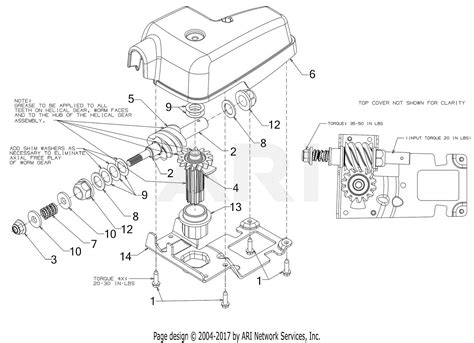 troy bilt ahdp storm   parts diagram  chute gearbox assembly