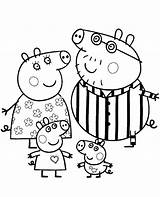 Peppa Coloring Pig Family Topcoloringpages Colouring Books Pages Preschooler Grandpa sketch template