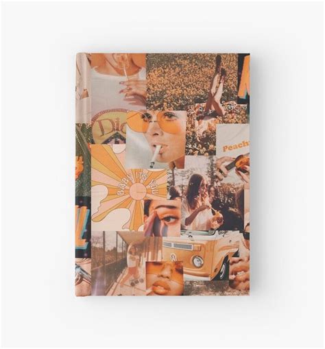 Vintage Orange Aesthetic Collage Hardcover Journal