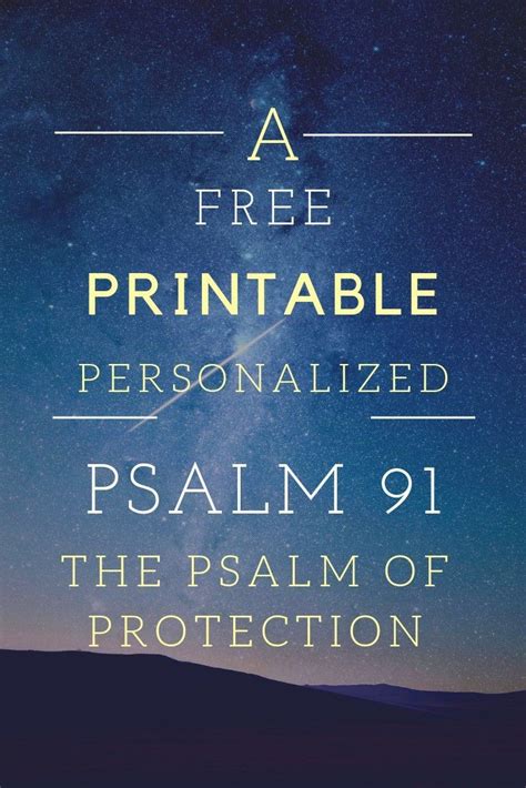 pray  psalm  protection psalm   personalized printable