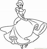 Cinderella Coloring Cute Pages Kids Coloringpages101 Color Online Cartoon sketch template
