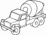 Coloring Truck Cement Printable Mixer sketch template