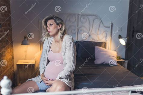 Mature Pregnant Woman Struggling With Insomnia Tiredness And Fatigue