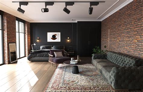 industrial style loft interior scene  model max obj fbx