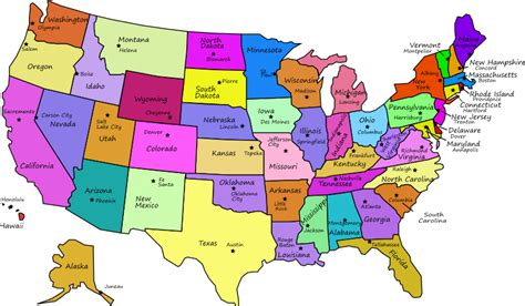 clipart united states map  capitals  state names