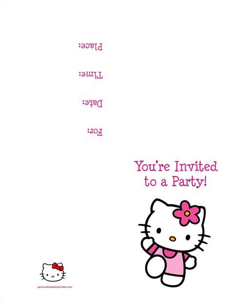 kitty  printable birthday party invitation  kitty