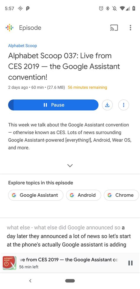 google podcasts  transcribing episodes  improve search results