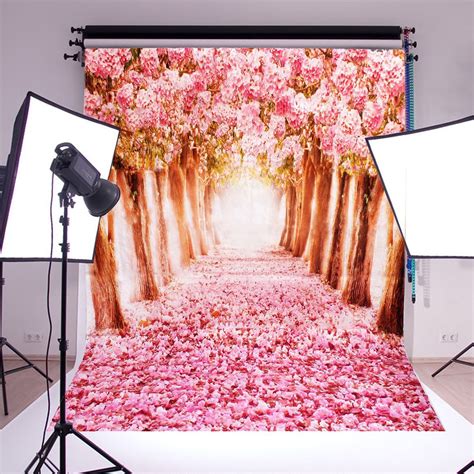 sayfut   ft photo booth party backdrops cherry blossoms sakura road printed vinyl fabric