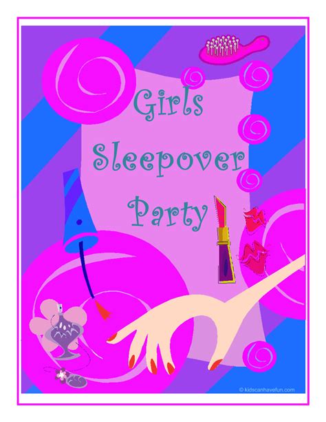 printable girls slumber party invitations google search kiddos