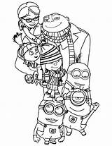 Despicable Minions Coloring Pages Printable Print Family Color Gru Sheets Dibujos Para Kids Colorear Colouring Margo Cute Characters Pintar Imprimir sketch template