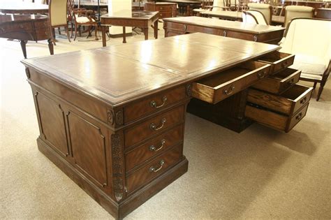high  executive leather top desk mahogany desk