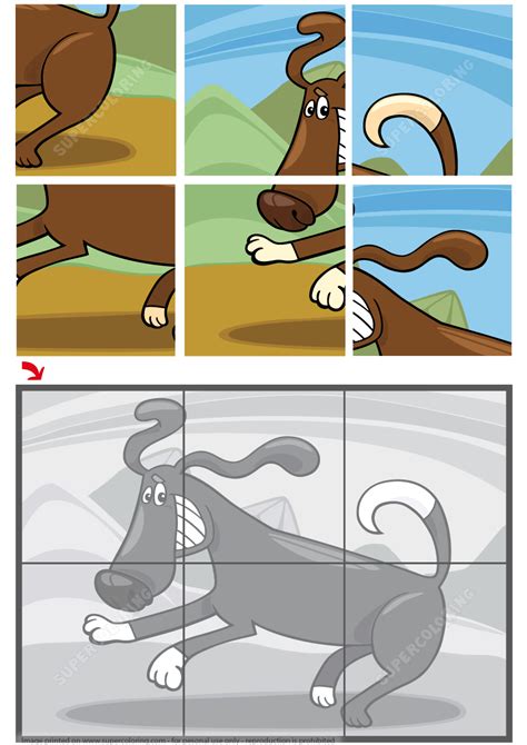 piece jigsaw puzzle   running dog  printable puzzle games