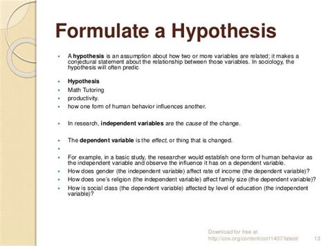 examples   written hypothesis  strong hypothesis