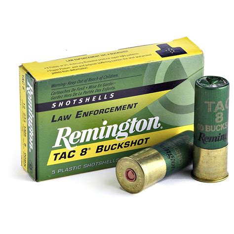 Remington® 12 Gauge 2 3 4 Tac 8® 00 Buckshot 250 Rounds 148274